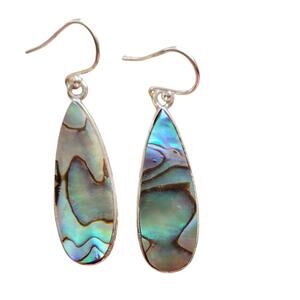 925 Sterling Silver Paua Shell Teardrop Earrings – Elegant Ocean Gift for Her